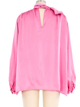 Yves Saint Laurent Pink Silk Blouse Top arcadeshops.com