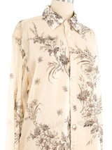 Prada Toile Printed Button Front Shirt Top arcadeshops.com