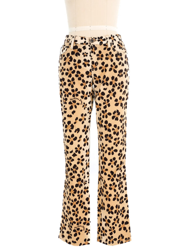 Moschino Cheetah Printed Denim Bottom arcadeshops.com