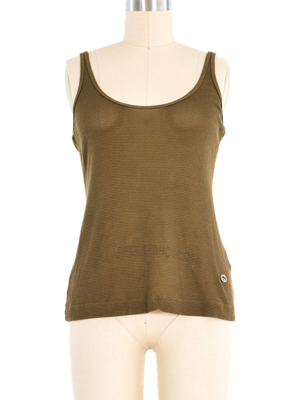 Gucci Olive Mesh Tank Top Top arcadeshops.com