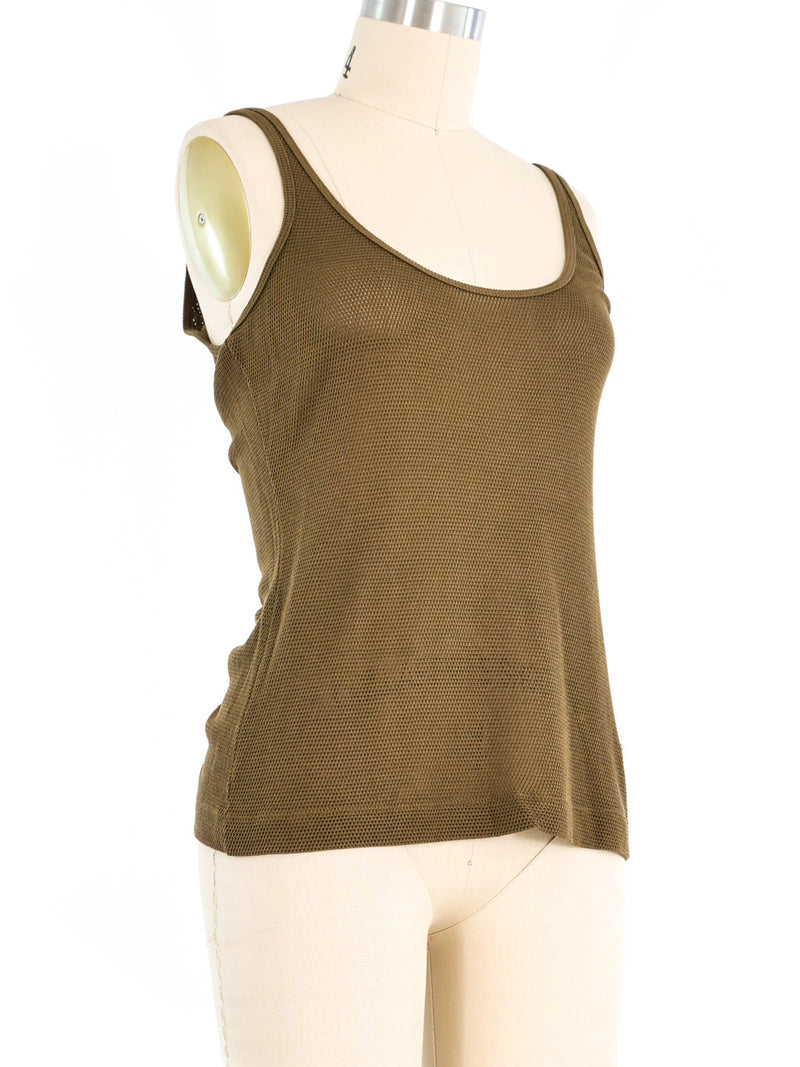 Gucci Olive Mesh Tank Top Top arcadeshops.com