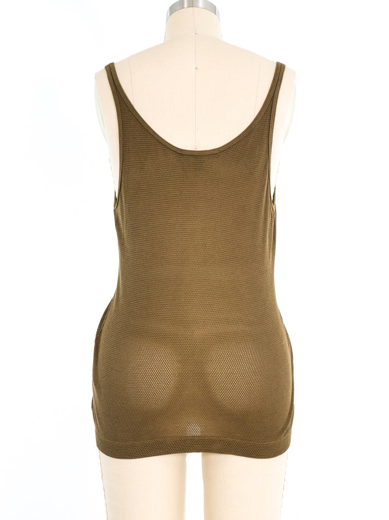 Gucci Olive Mesh Tank Top Top arcadeshops.com