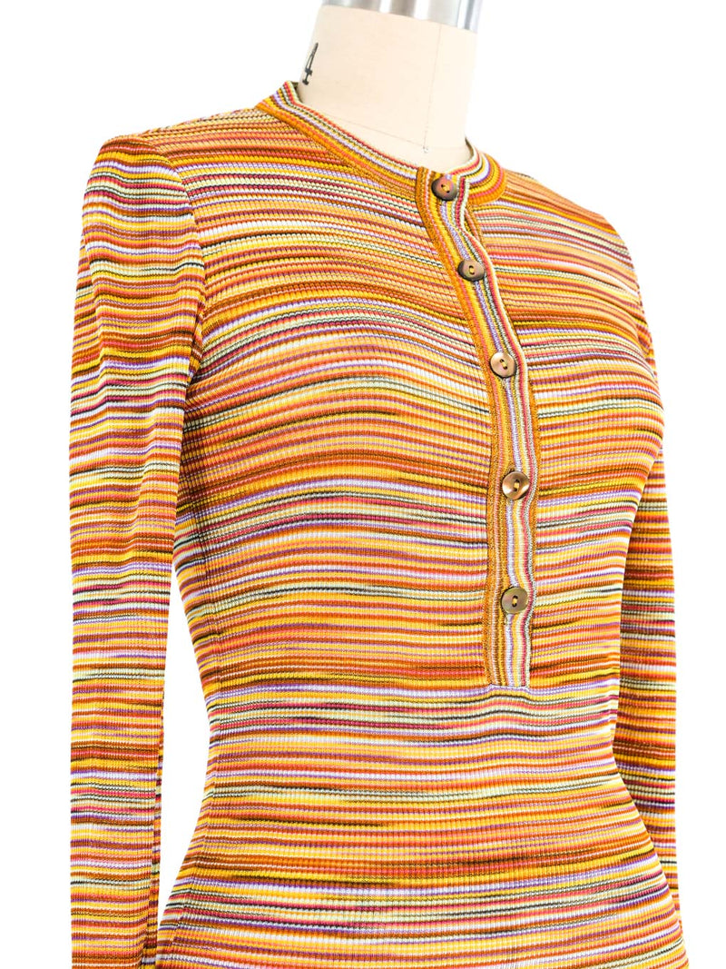 Missoni Striped Knit Henley Top Top arcadeshops.com