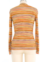 Missoni Striped Knit Henley Top Top arcadeshops.com