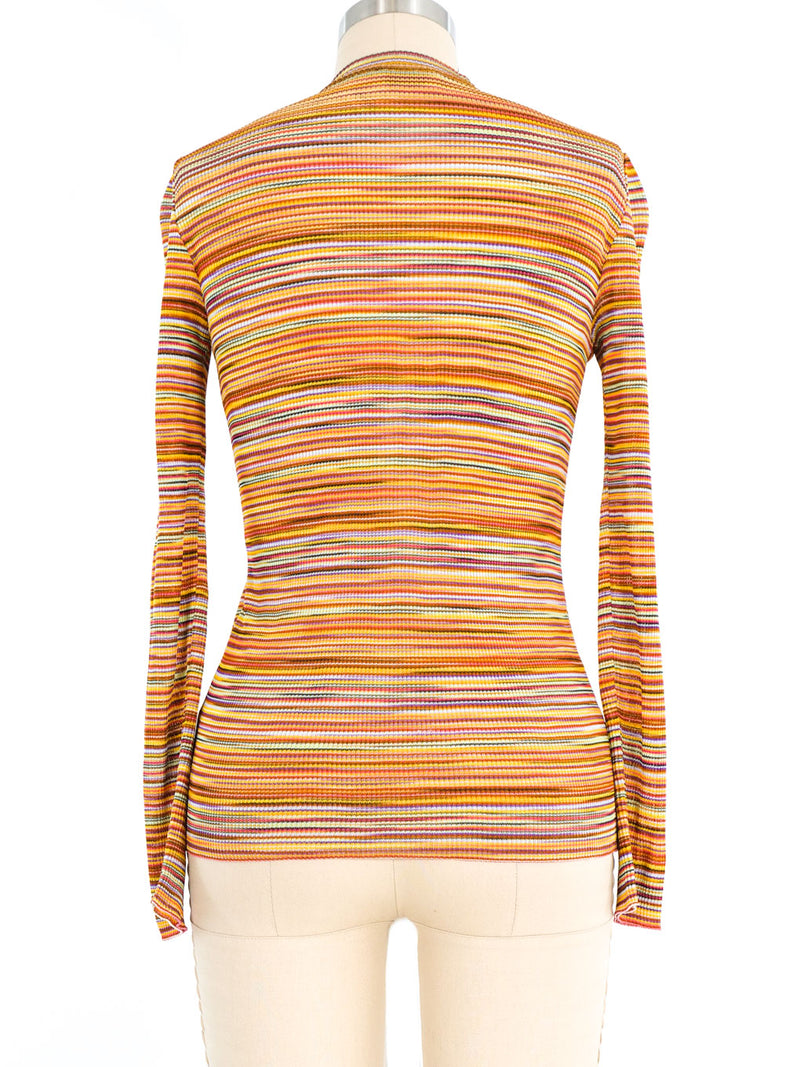 Missoni Striped Knit Henley Top Top arcadeshops.com