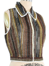 Missoni Metallic Knit Zip Front Vest Top arcadeshops.com