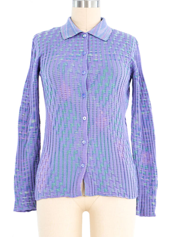 Missoni Lavender Knit Cardigan Top arcadeshops.com