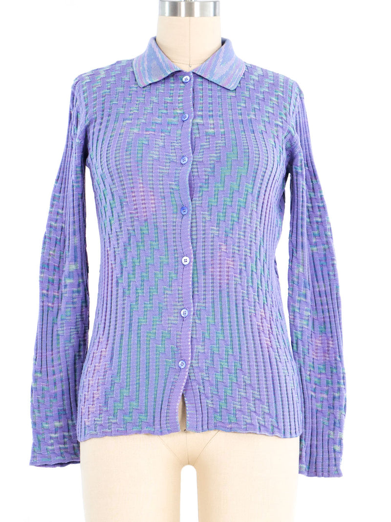 Missoni Lavender Knit Cardigan Top arcadeshops.com