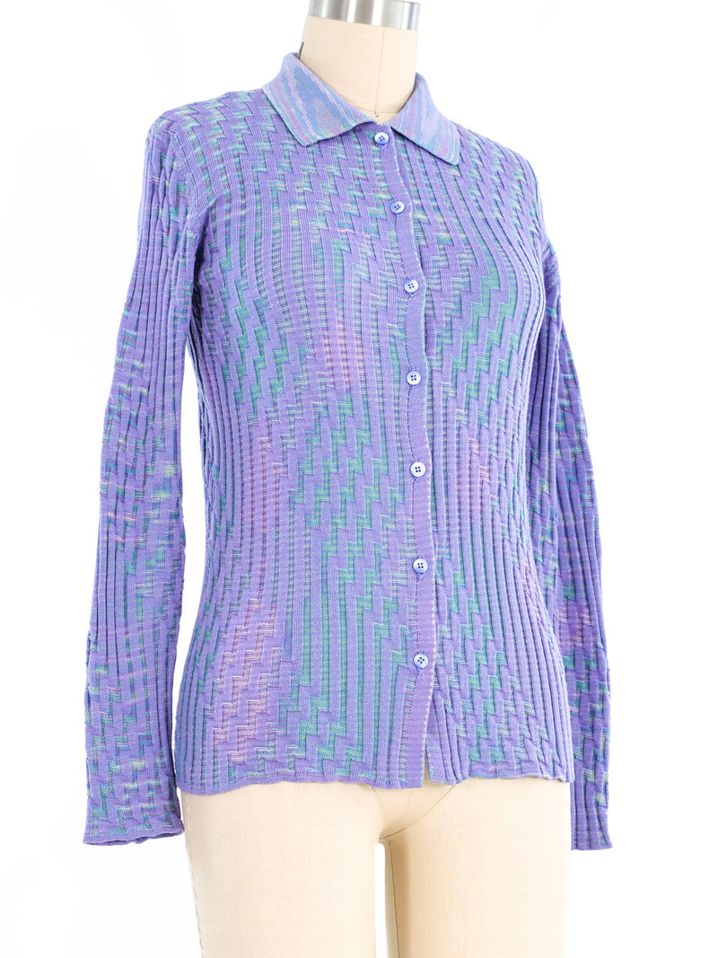 Missoni Lavender Knit Cardigan Top arcadeshops.com