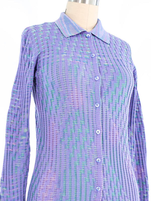 Missoni Lavender Knit Cardigan Top arcadeshops.com