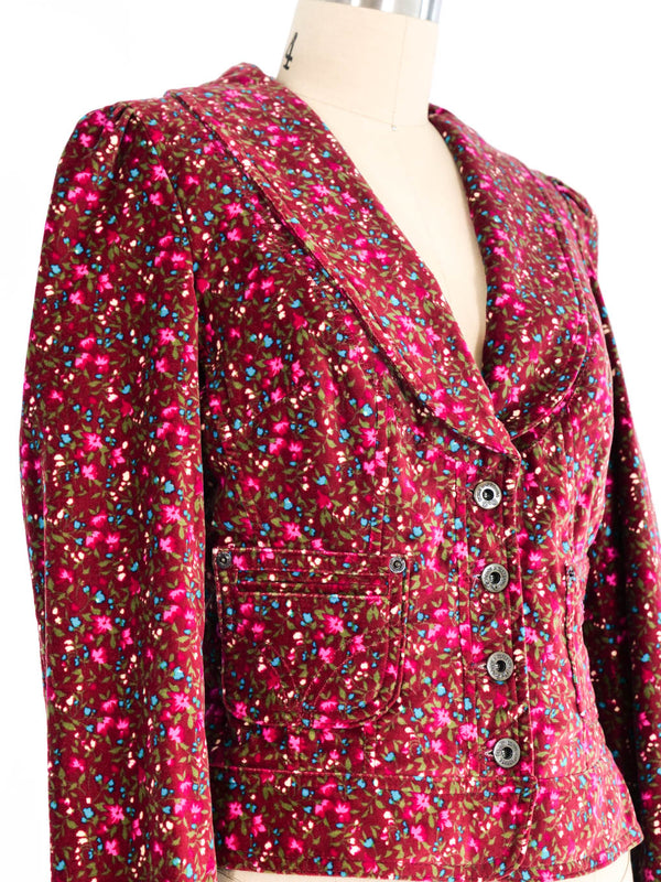 Dolce and Gabbana Floral Velvet Jacket Jacket arcadeshops.com