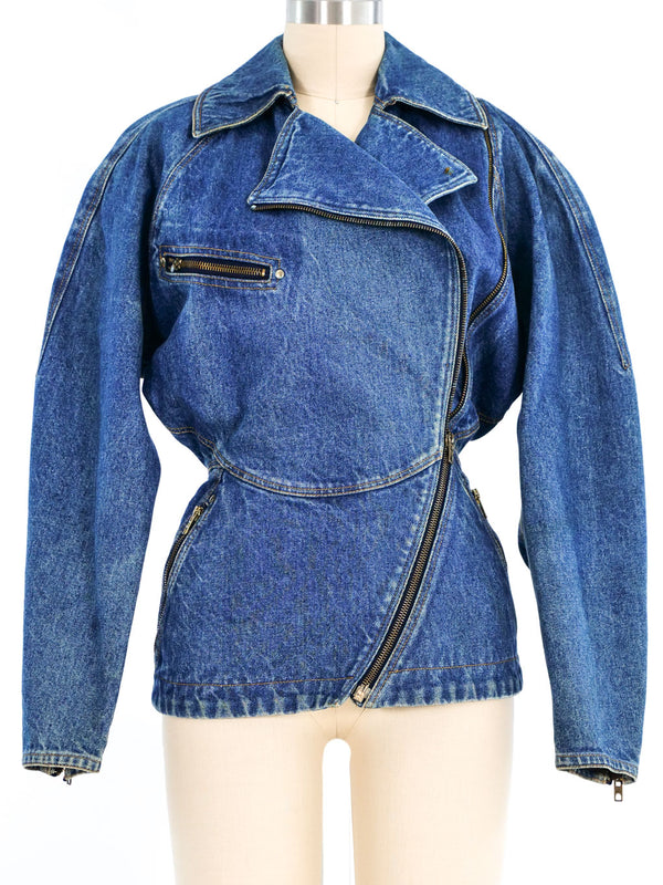 1990's Alaia Denim Motorcycle Jacket Jacket arcadeshops.com