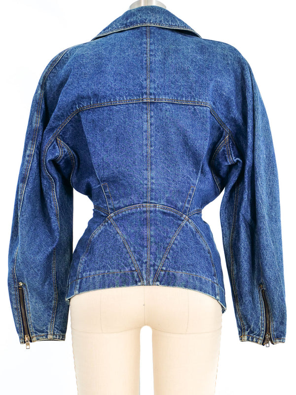 1990's Alaia Denim Motorcycle Jacket Jacket arcadeshops.com