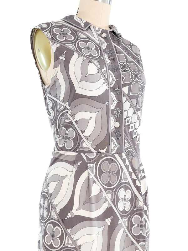 Emilio Pucci Greyscale Printed Silk Jersey Dress Dress arcadeshops.com