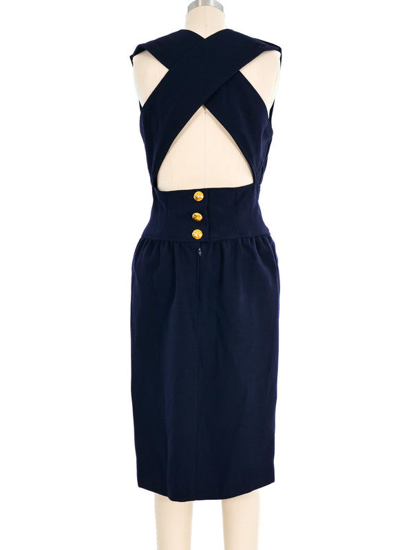 Oscar de la Renta Open Cross Back Dress Dress arcadeshops.com