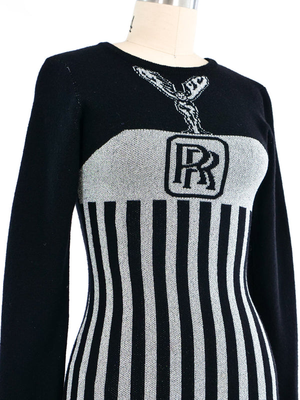Jeremy Scott Rolls Royce Metallic Sweater Dress Top arcadeshops.com