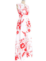 Floral Printed Hawaiian Gown Dress arcadeshops.com