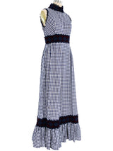 Gingham Lace Accent Maxi Dress Dress arcadeshops.com