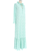 Mary McFadden Blue Dimensional Pleated Dress Dress arcadeshops.com