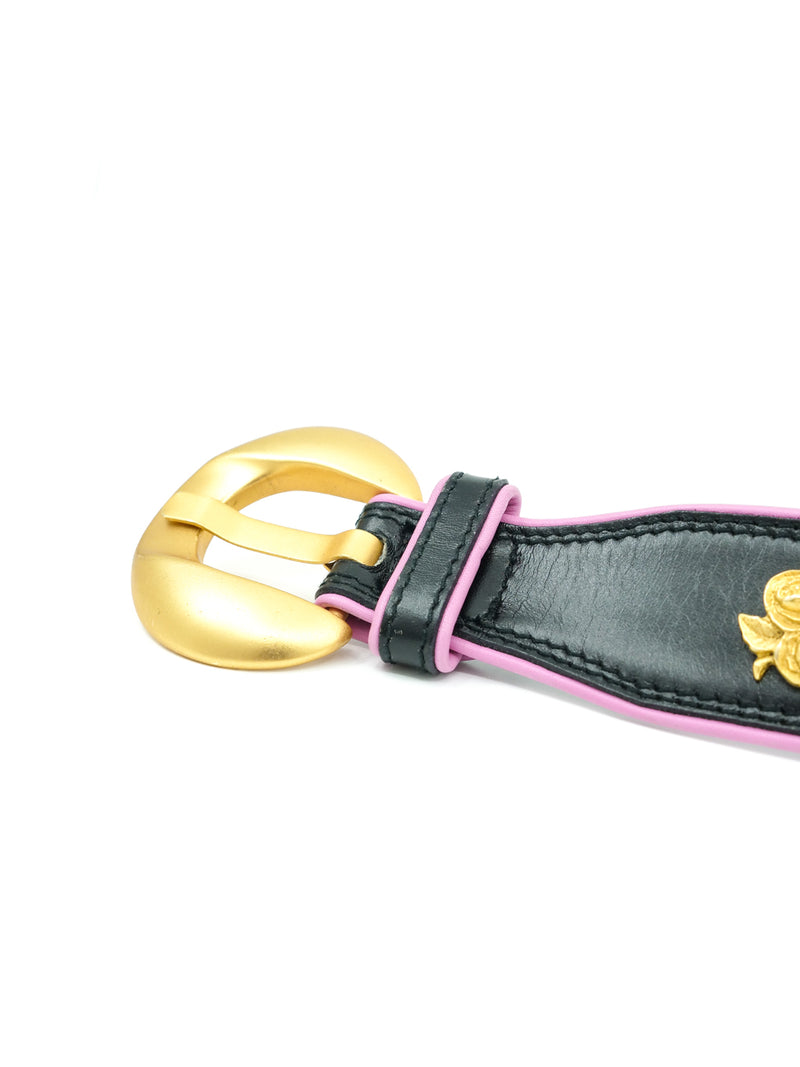 Escada Rose Studded Leather Belt Accessory arcadeshops.com