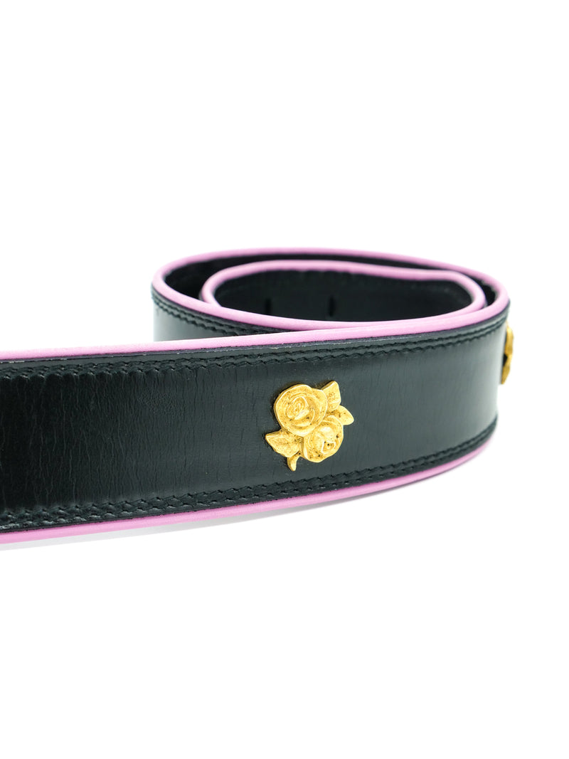 Escada Rose Studded Leather Belt Accessory arcadeshops.com