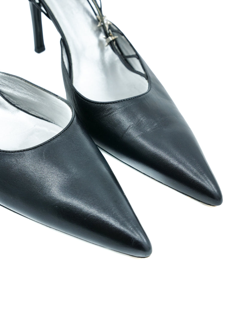 Charles Jourdan Black Heeled Sling Back, 9 Accessory arcadeshops.com