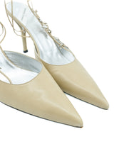 Charles Jourdan Beige Heeled Sling Back, 8.5 Accessory arcadeshops.com