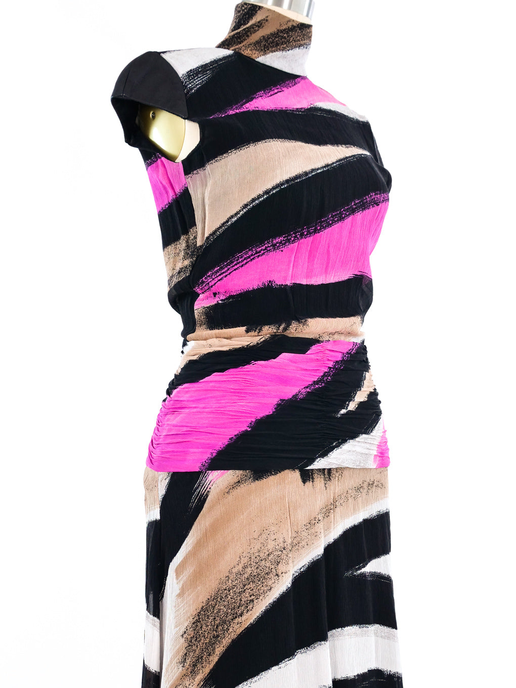 2001 Gianni Versace Couture Printed Silk Chiffon Dress