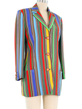 Gianni Versace Couture Stripe Printed Blazer Jacket arcadeshops.com