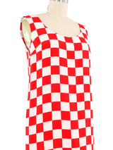 1995 Gianni Versace Couture Checkered Silk Mini Dress Dress arcadeshops.com