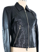 Gianni Versace Cropped Moto Leather Jacket Jacket arcadeshops.com