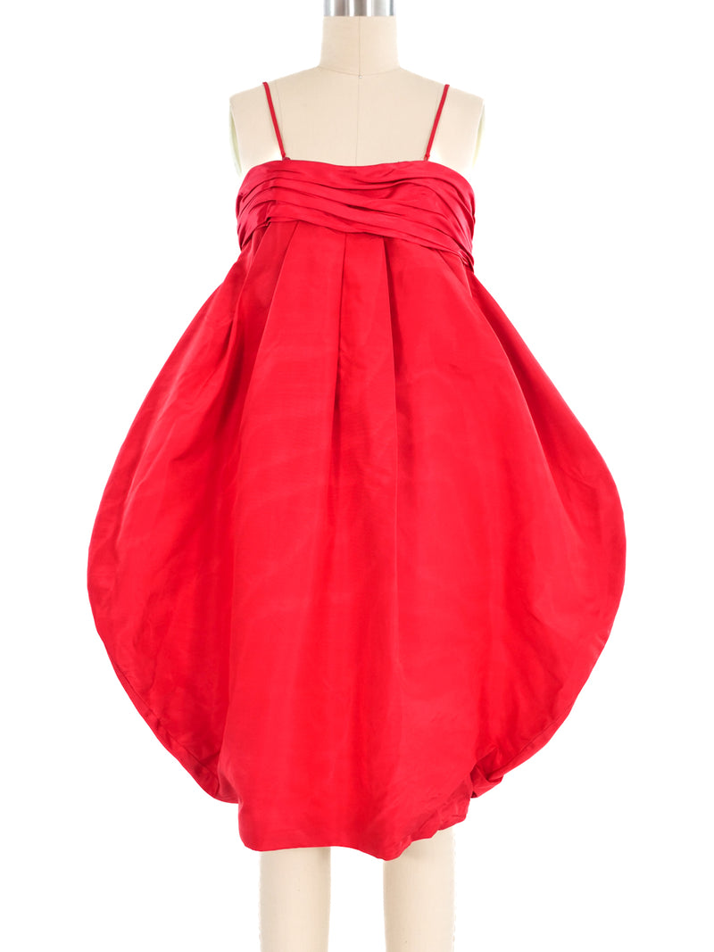 2007 Alexander McQueen Red Silk Architectural Dress Dress arcadeshops.com