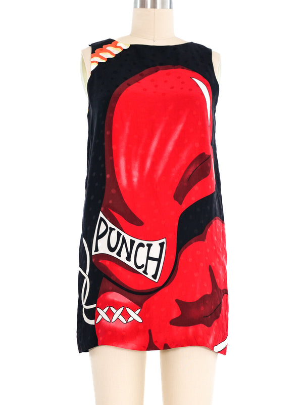 1991 Nicole Miller Boxing Gloves Silk Tank Top arcadeshops.com