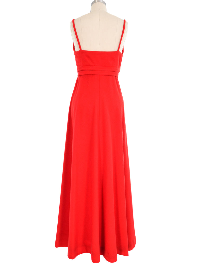 Galanos Red Knit Wrap Dress Dress arcadeshops.com