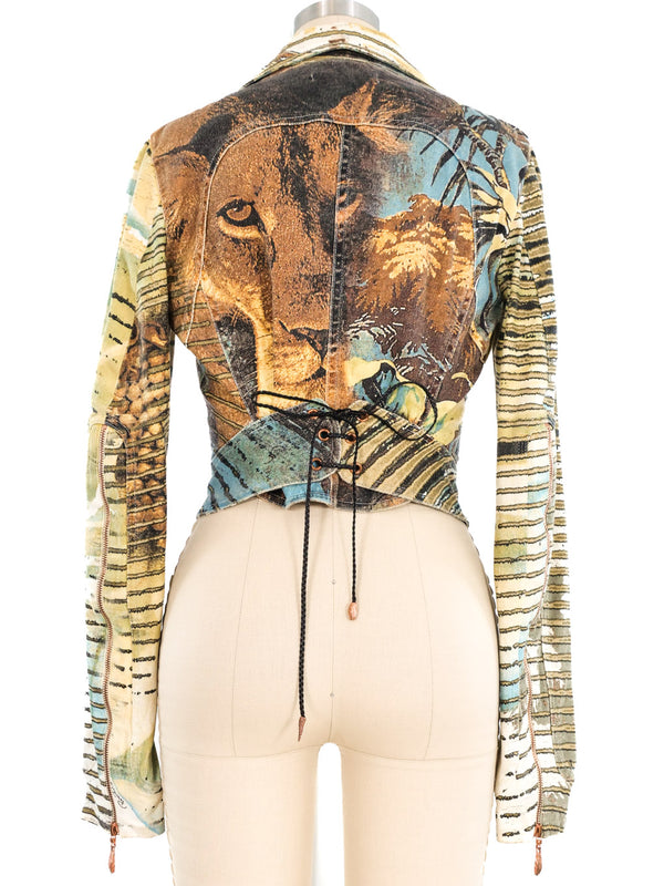 2002 Roberto Cavalli Animal Print Zip Jacket Jacket arcadeshops.com