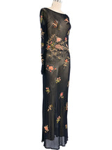 Vivienne Tam Embroidered Mesh Maxi Dress Dress arcadeshops.com