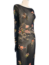 Vivienne Tam Embroidered Mesh Maxi Dress Dress arcadeshops.com