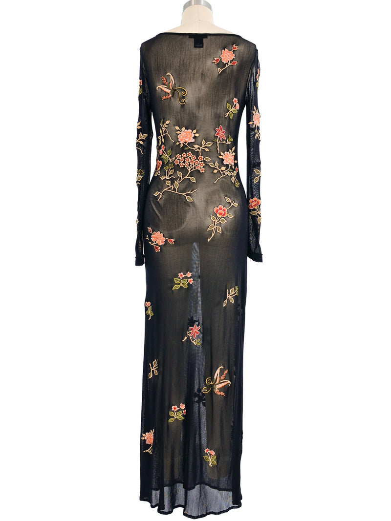 Vivienne Tam Embroidered Mesh Maxi Dress Vivienne Tam Embroidered Mesh Maxi Dress