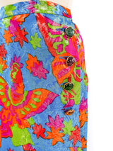 Yves Saint Laurent Floral Printed Metallic Skirt Bottom arcadeshops.com