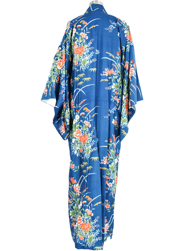 Cerulean Floral Printed Kimono Jacket arcadeshops.com