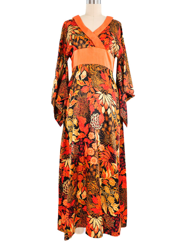 Floral Kimono Sleeve Dress Dress arcadeshops.com