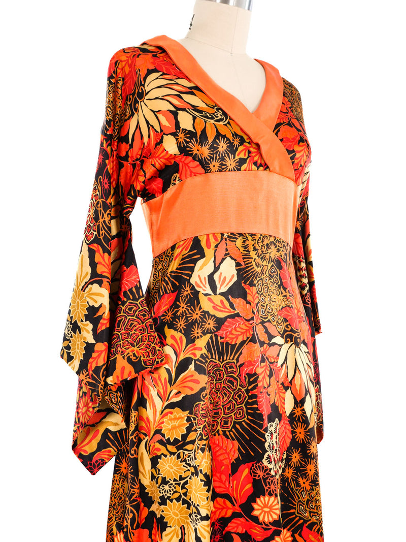 Floral Kimono Sleeve Dress Dress arcadeshops.com