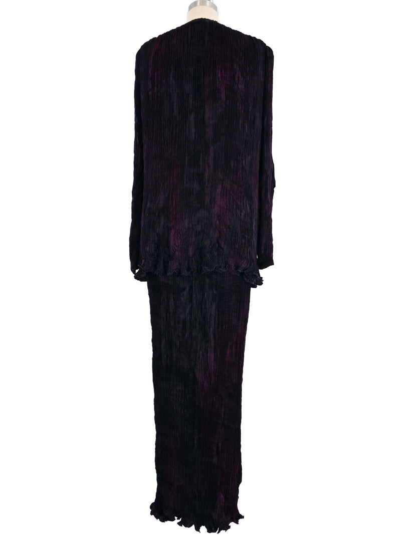 1995 Patricia Lester Plisse Pleated Gown Ensemble Suit arcadeshops.com