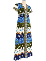 Abstract Floral Printed Maxi Dress Dress arcadeshops.com
