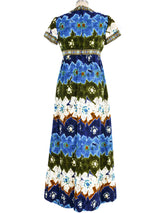 Abstract Floral Printed Maxi Dress Dress arcadeshops.com