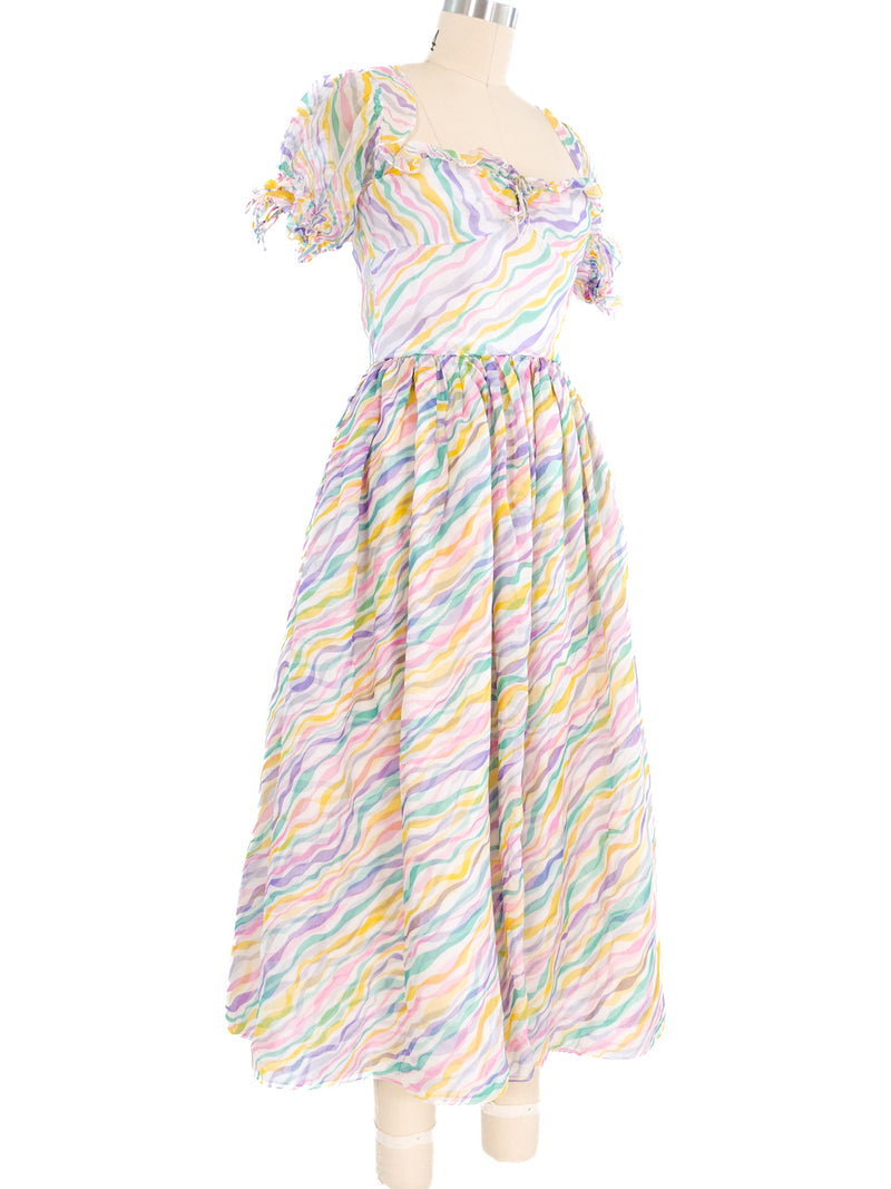 Nina Ricci Pastel Striped Silk Dress Dress arcadeshops.com