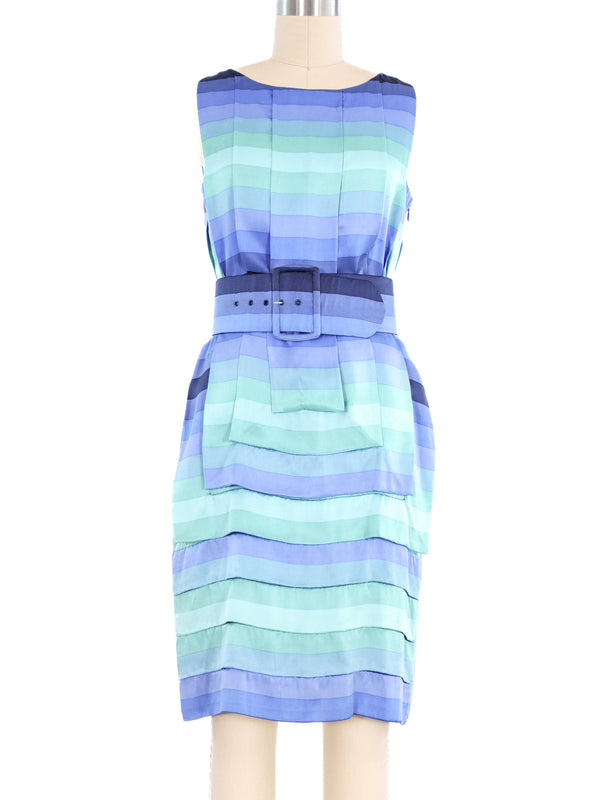Laura Biagiotti Ombre Silk Charmeuse Pleated Dress Dress arcadeshops.com