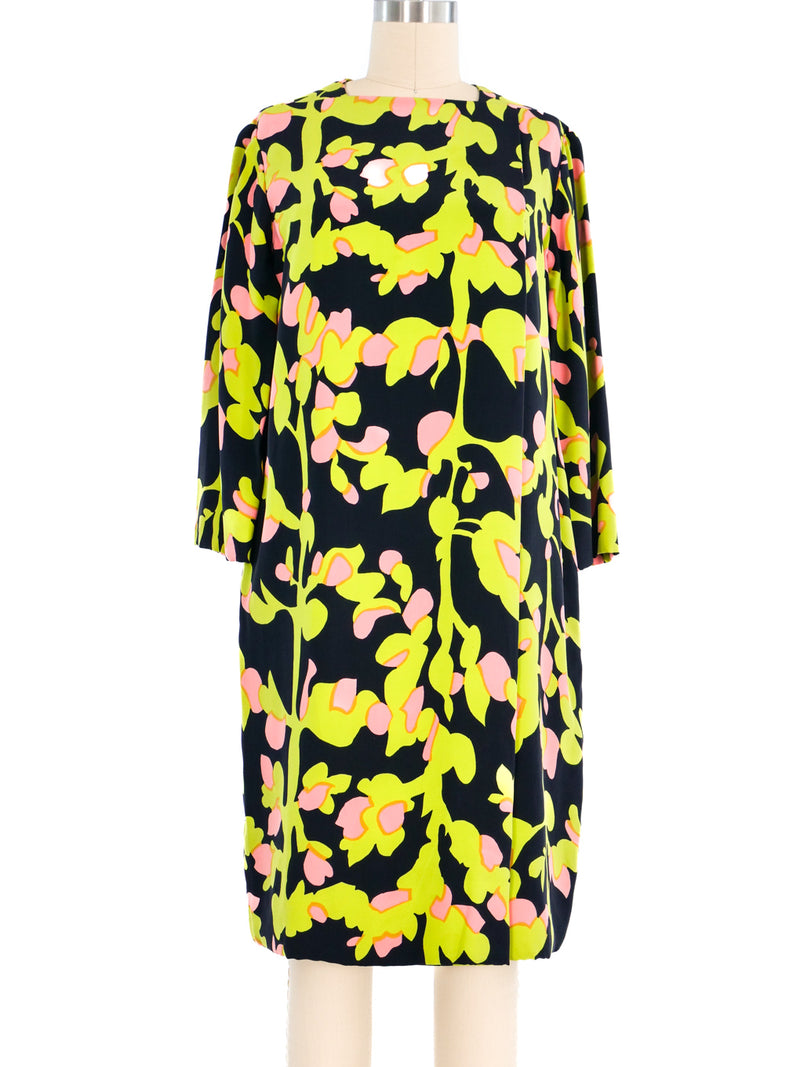 neon shift dress Neon Rose Plaid Print Mini Shift Dress in brown