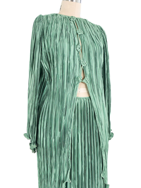 Mary McFadden Sage Green Tunic Ensemble Suit arcadeshops.com