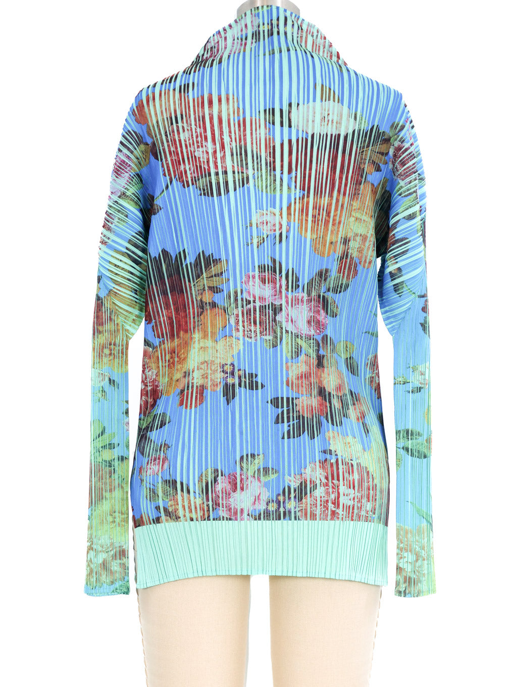 1994 Pleats Please Issey Miyake Floral High Neck Top